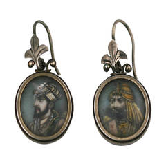 19th Century Indian Miniature Earrings 12