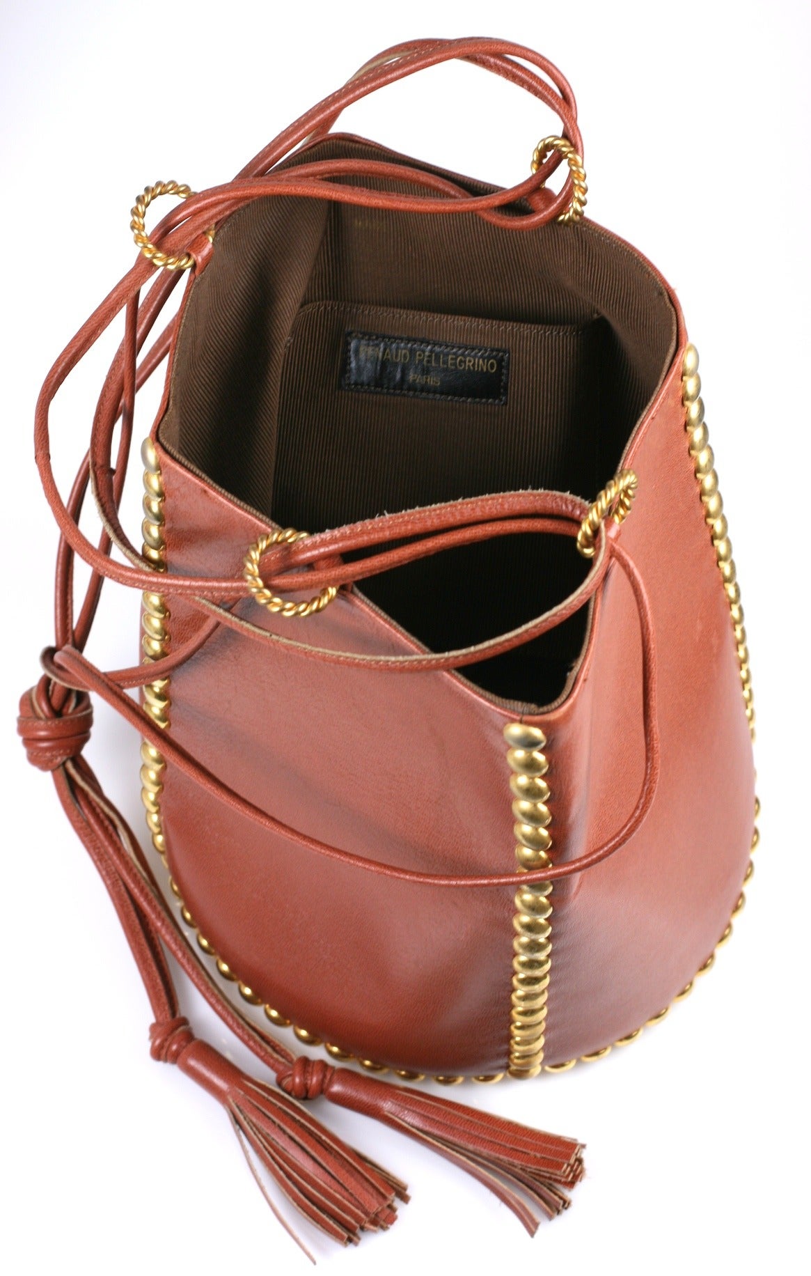 Renaud Pelligrino Studded Bucket Bag In Excellent Condition In New York, NY