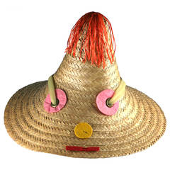 Vintage Charming Figural Italian Straw Hat