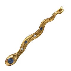 Victorian Sapphire and Diamond Snake