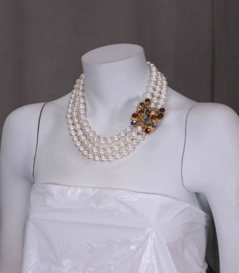 Women's Chanel Poured Glass Graduated Pearls For Sale