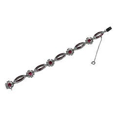 Fuschia Flowerheads Paste Bracelet 11