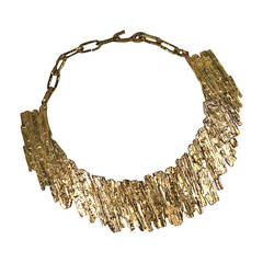 Vintage Brutalist Gilt Collar