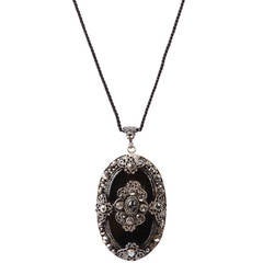Art Deco Jet and Marcasite Pendant 9