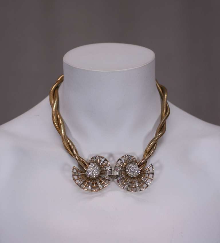 Marcel Boucher Van Cleef Style Retro Necklace In Excellent Condition For Sale In New York, NY