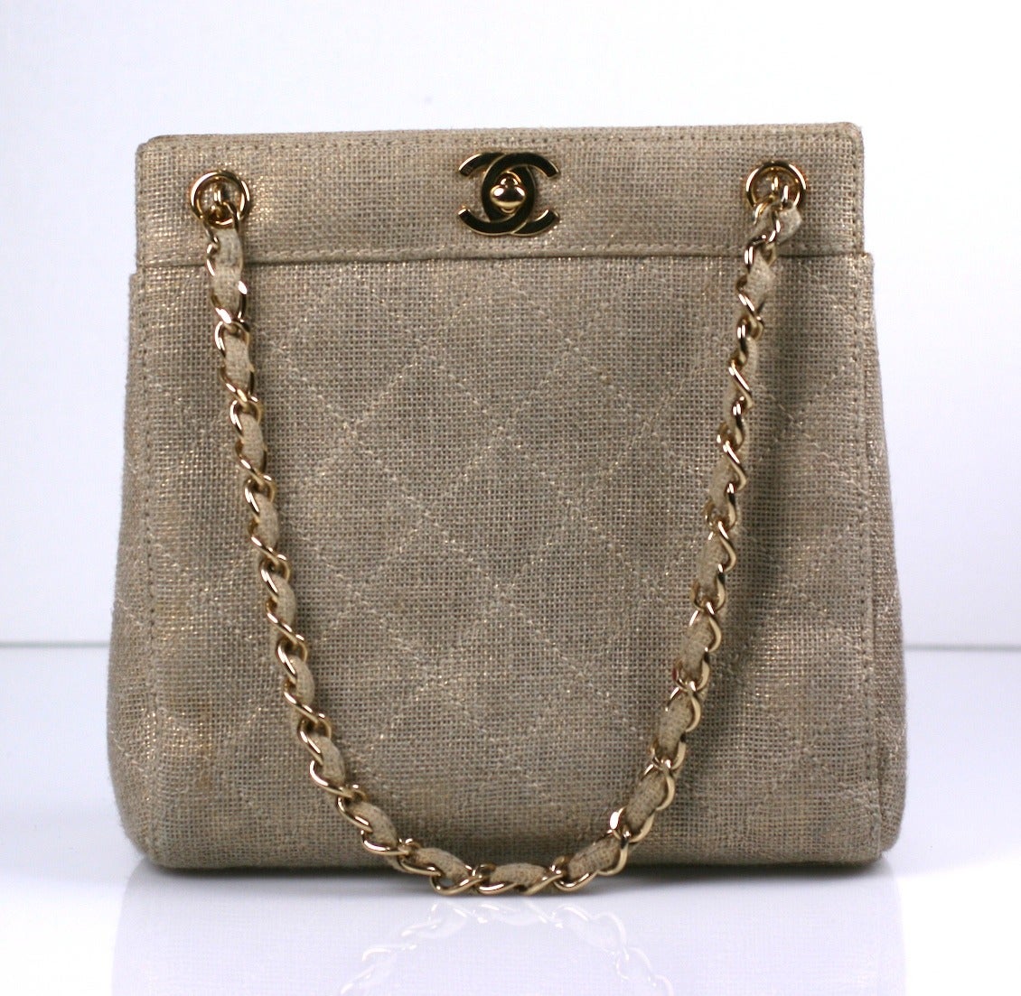 Chanel Lurex Linen Mini Tote For Sale at 1stDibs