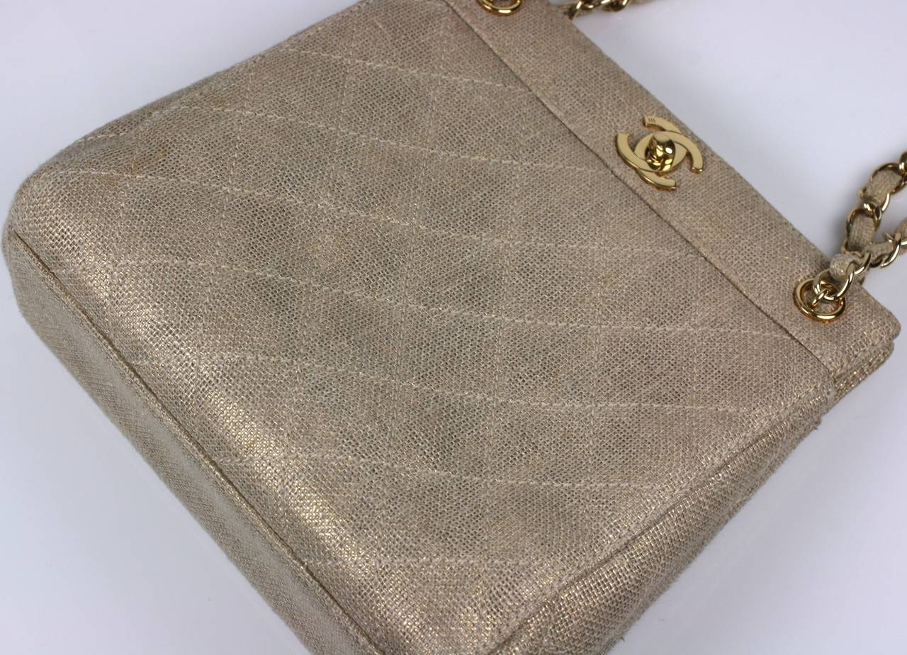 Chanel Lurex Linen Mini Tote For Sale 1