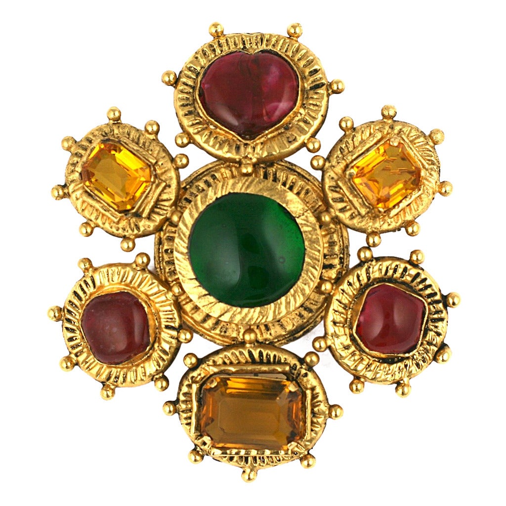 Chanel Byzantine Crest Brooch For Sale