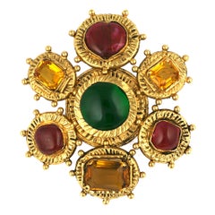 Retro Chanel Byzantine Crest Brooch