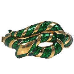 Trifari Enamel Snake Bangle 9