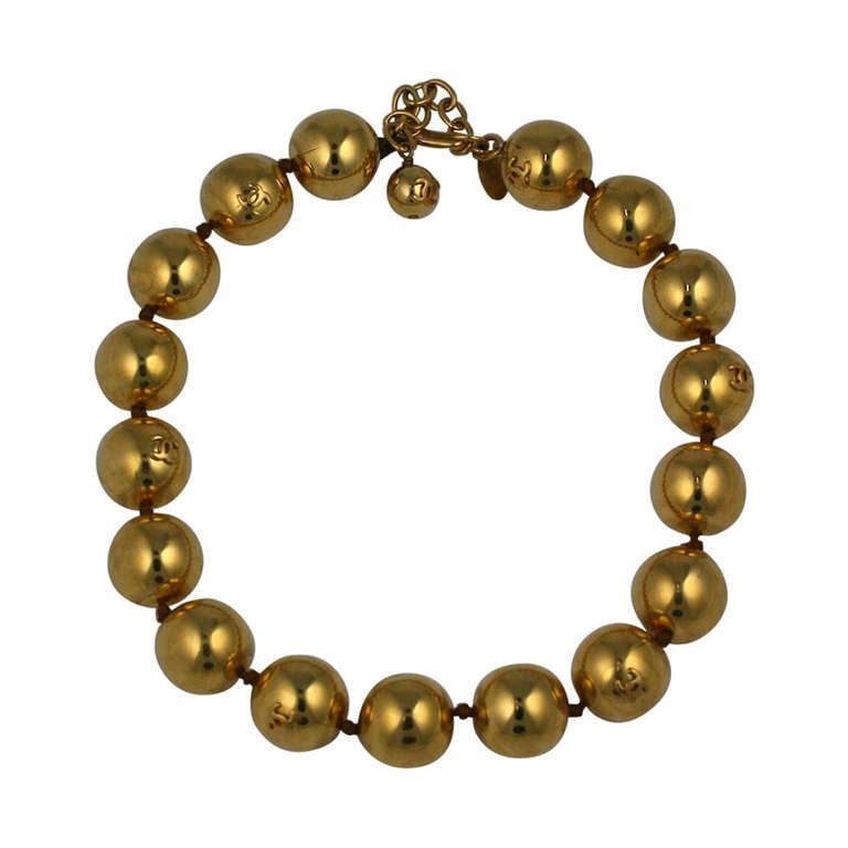 Chanel Gold Logo Beads For Sale