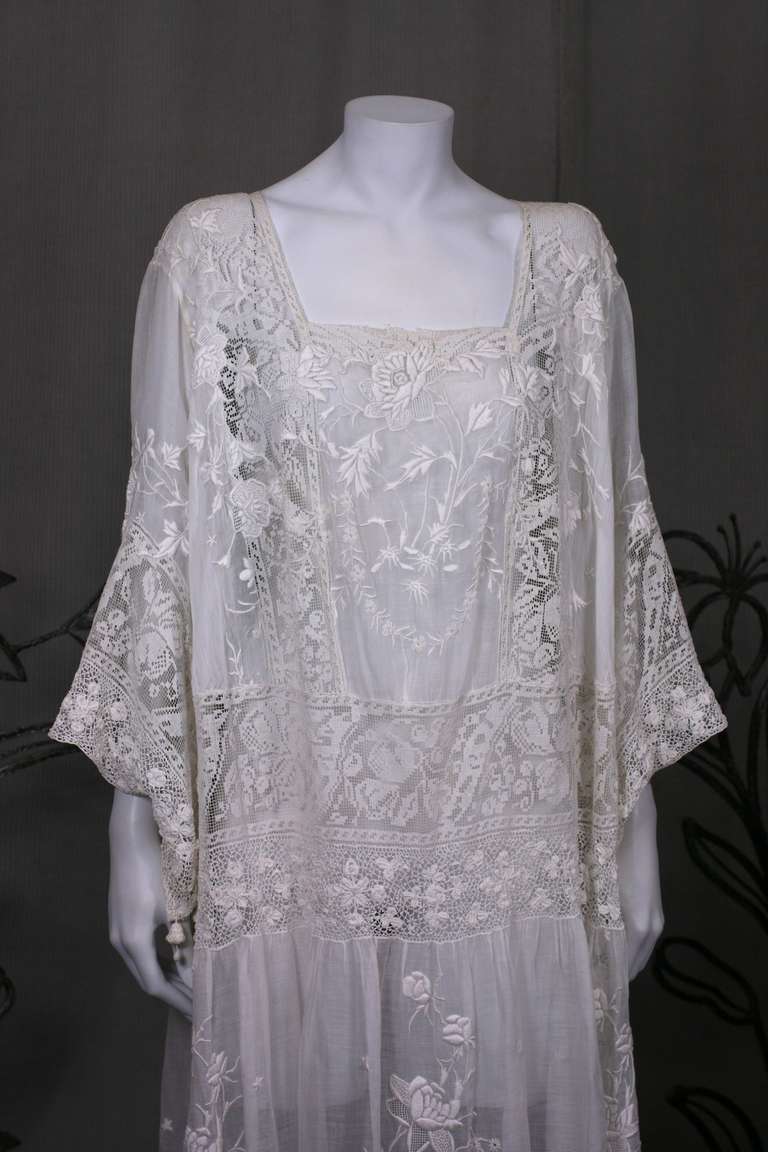 Embroidered Batiste and Filet 1920's Dress at 1stDibs | 1920s afternoon ...