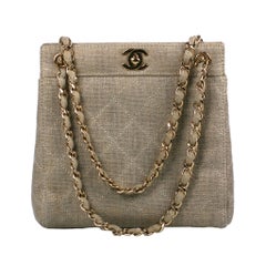 Retro Chanel Lurex Linen Mini Tote