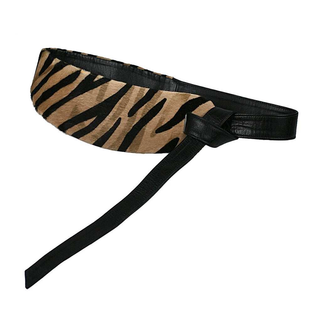 Halston Tiger Print Wrap Belt