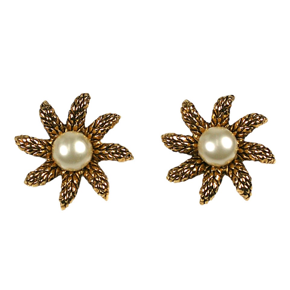 Chanel Wheat Star Earrings For Sale