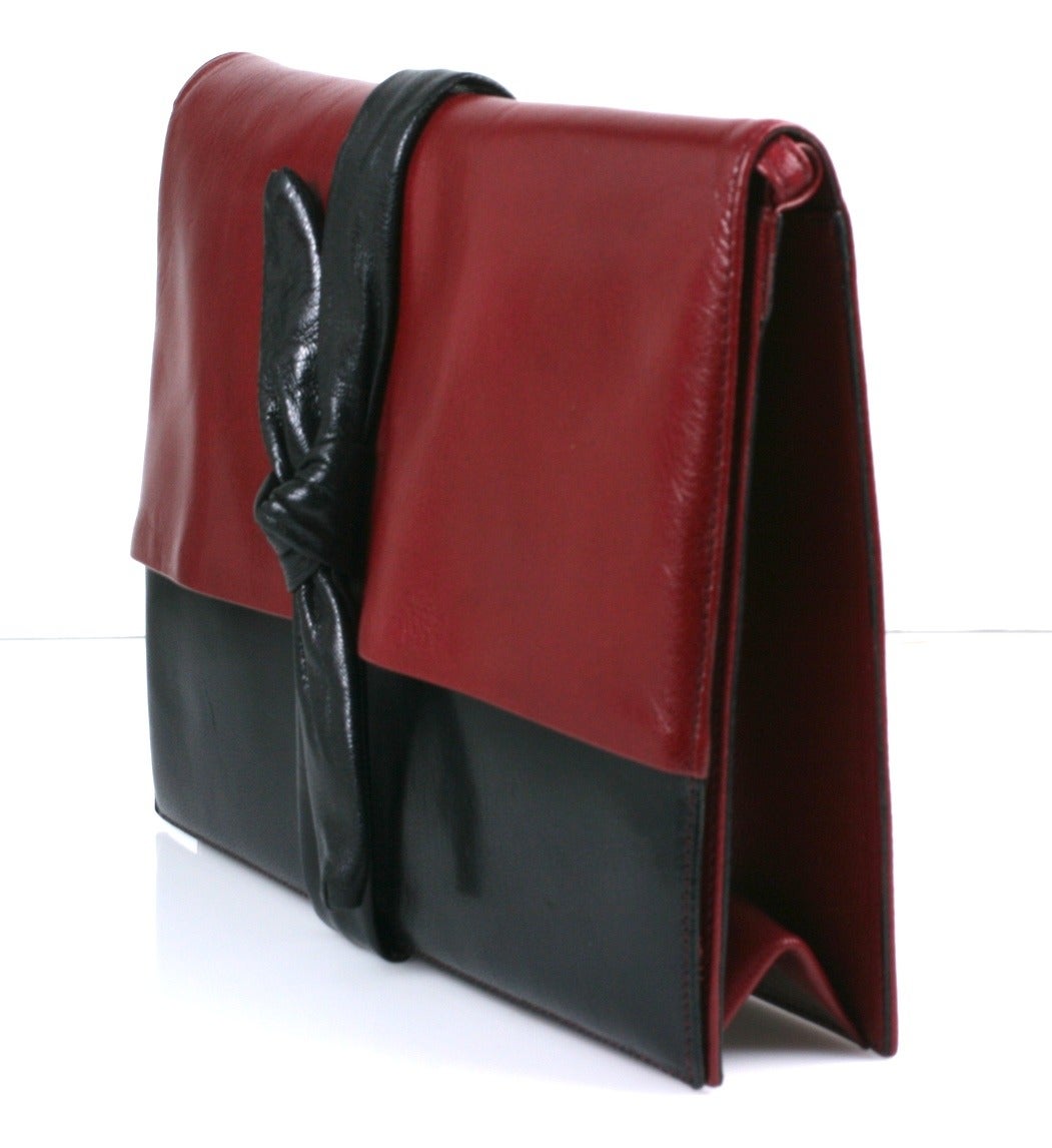 La Bagagerie Red and Navy calf leather 