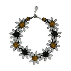 Vintage Miriam Haskell Marguerite Flower Necklace