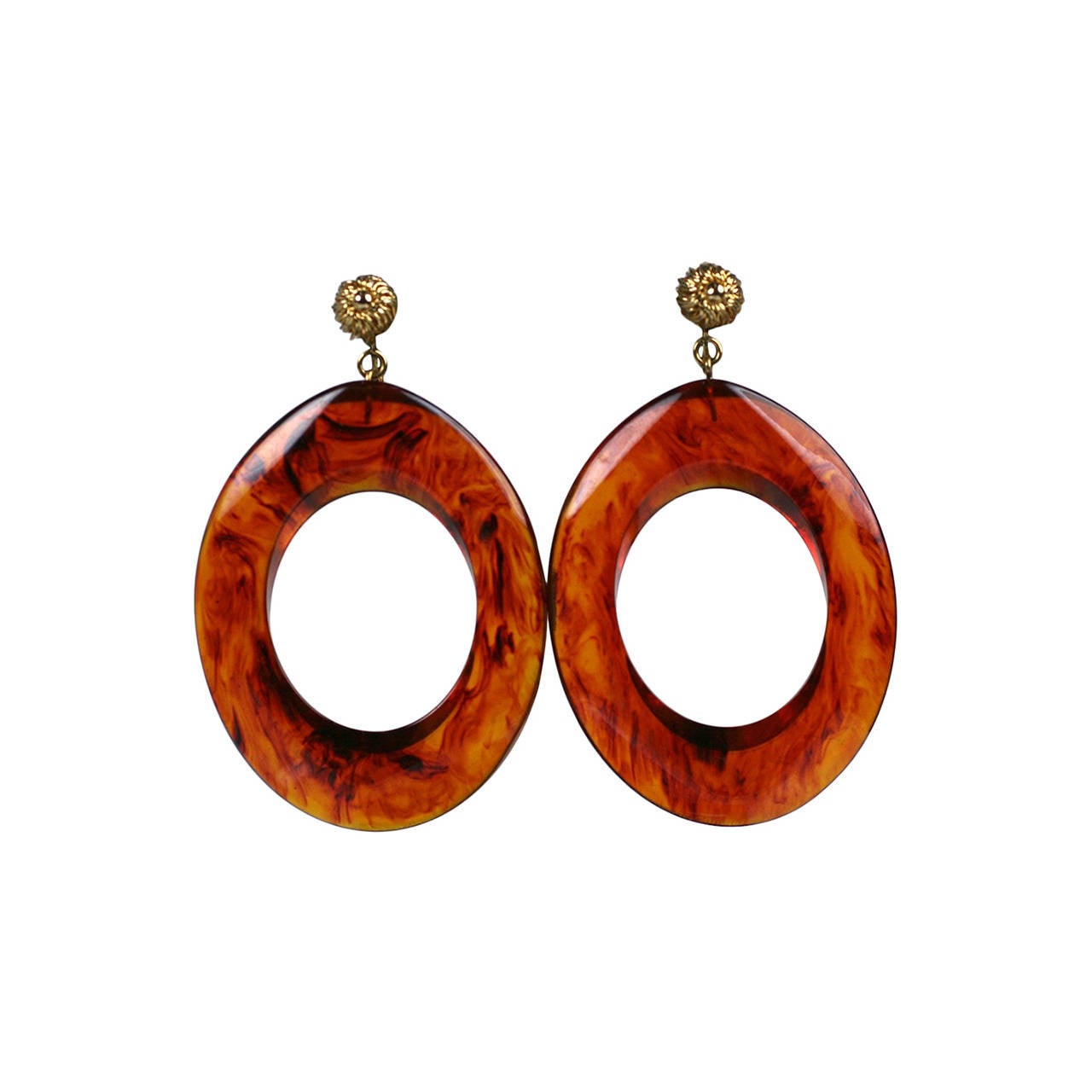 Vendome Tortoise Lucite Earrings