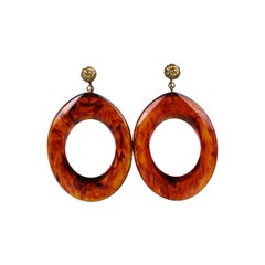 Boucles d'oreilles Vendome Lucite écaille de tortue