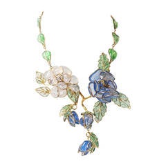 Chanel Glass Enamel Flower Necklace 8