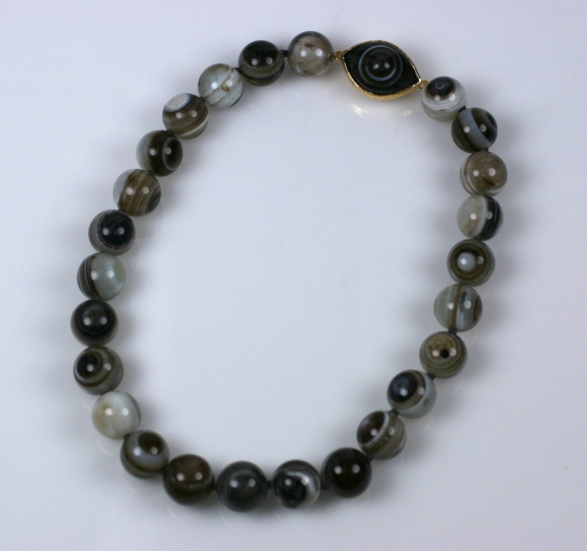 Banded agate eye beads with banded agate 