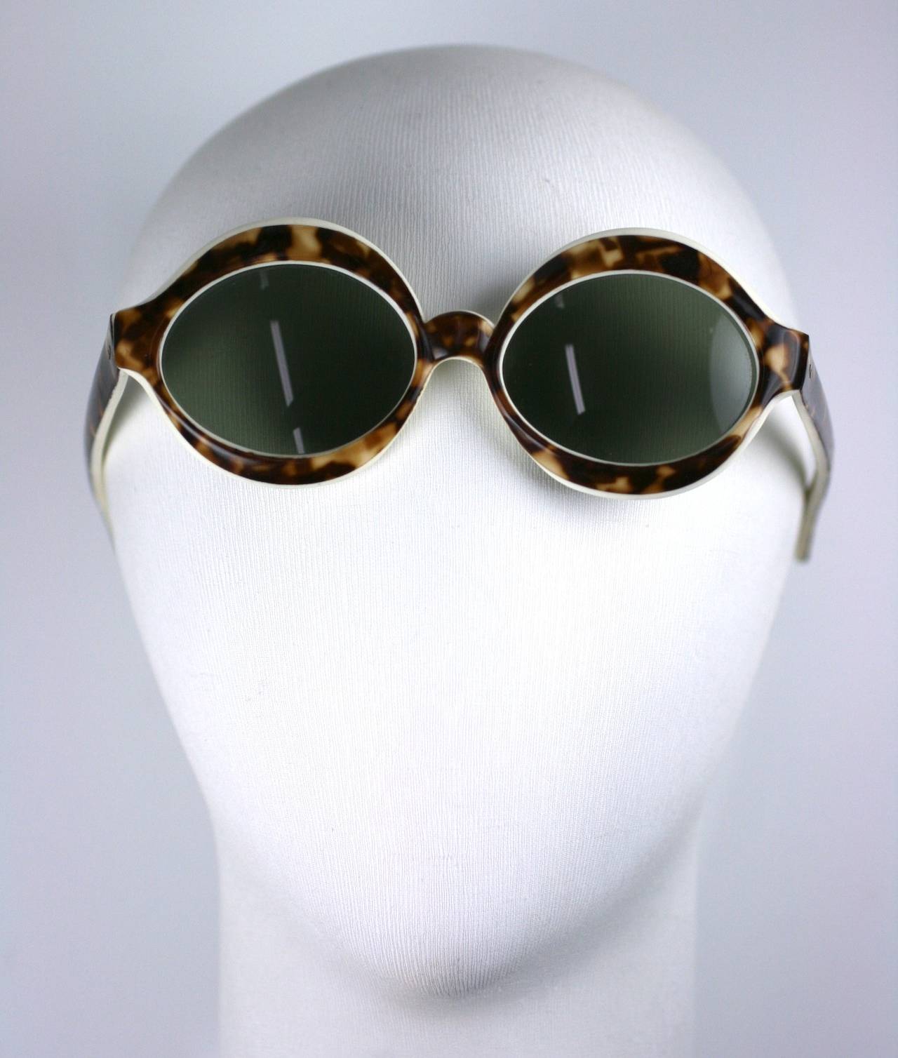 Black Italian Faux Tortoise Sunglasses For Sale