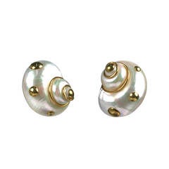 MAZ 18K Studded White Turbo Earclips 9