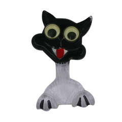 Art Deco Carved Googly Eye Cat 8