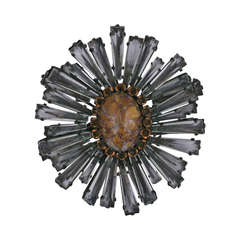 Retro Schreiner Smoke Ruffle Brooch