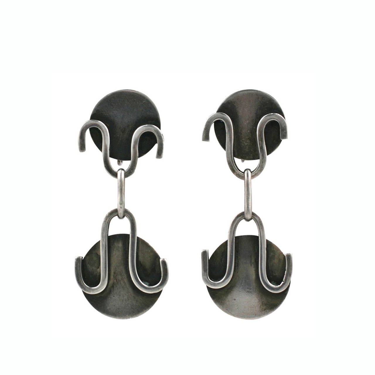 Modernistische Studio-Ohrringe aus Sterlingsilber im Angebot