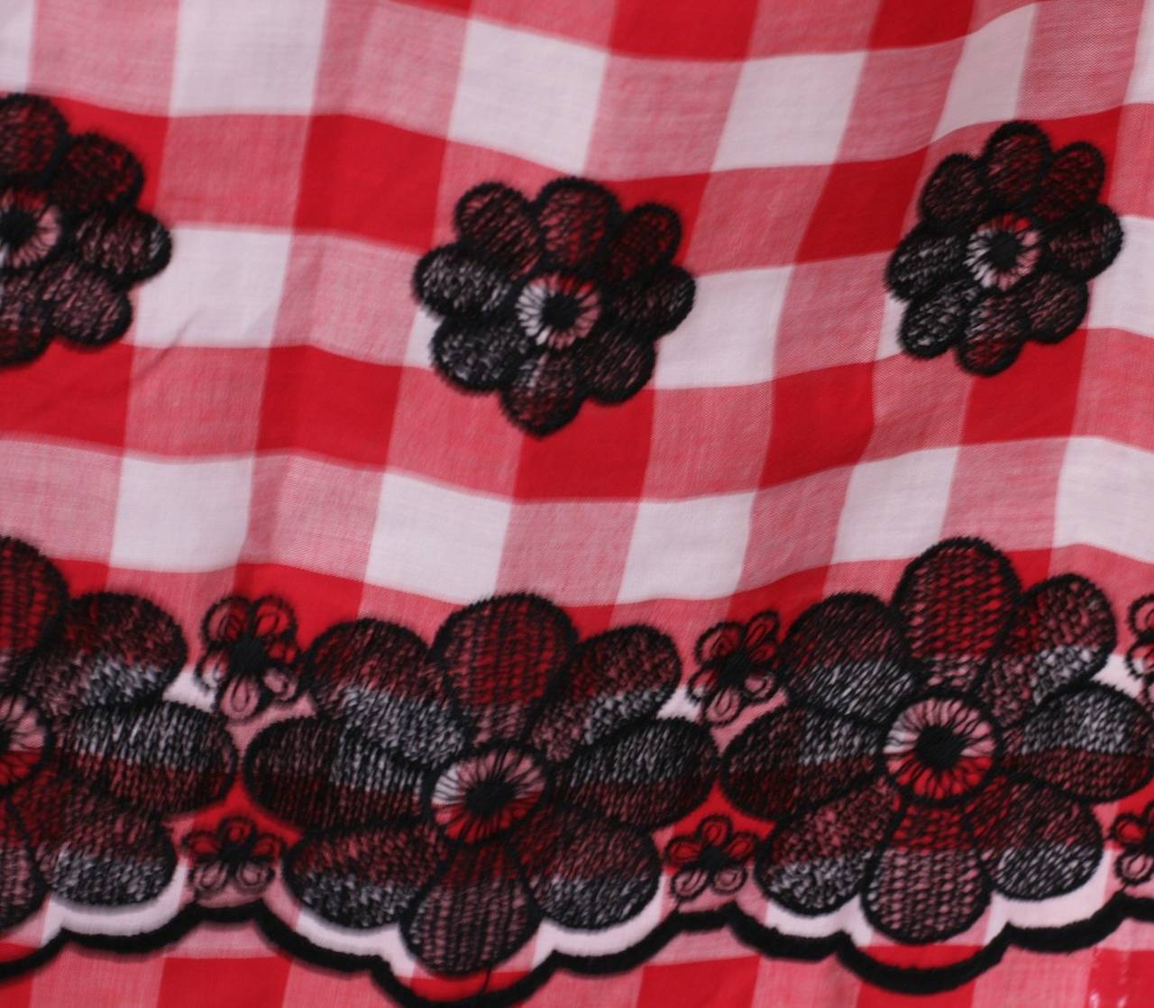 Gingham Pinafore Hostess Maxi Excellent état - En vente à New York, NY