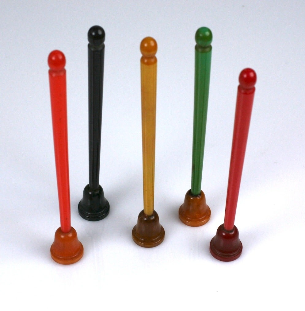 Colorful Bakelite Swizzle Sticks at 1stDibs