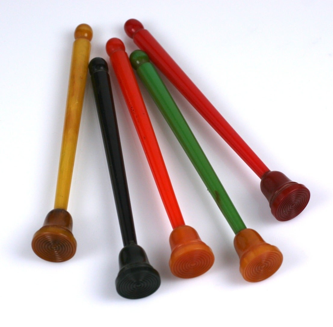 Colorful Bakelite Swizzle Sticks at 1stDibs