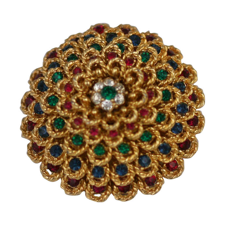 Boucher Jeweled Flower For Sale