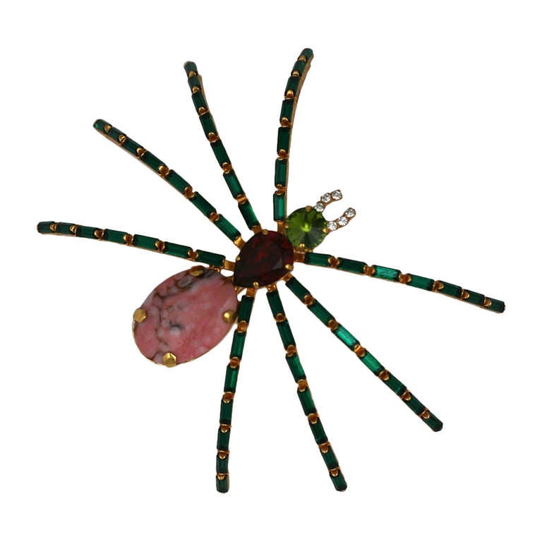 Oversized Spider Brooch For Sale