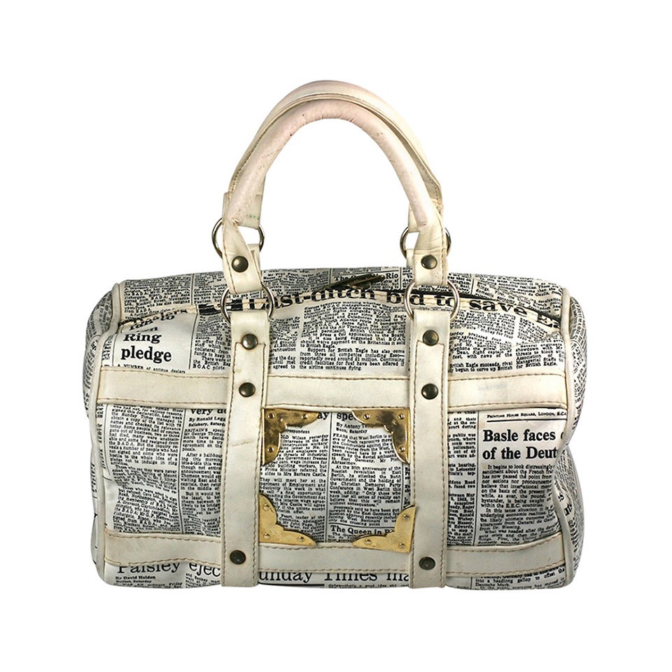 Mod English Newsprint Satchel For Sale