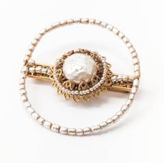 Miriam Haskell Circular Pearl Brooch