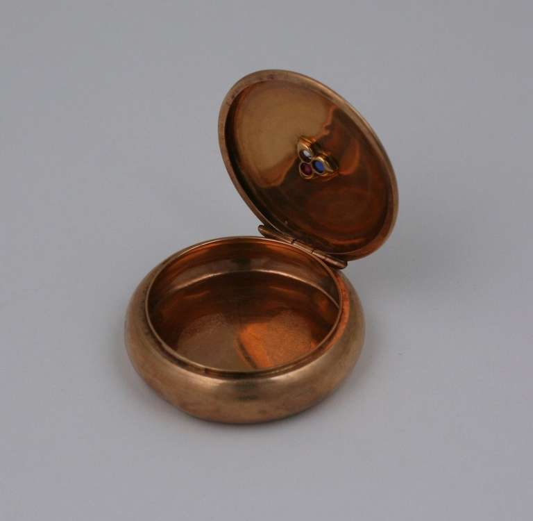 Women's or Men's Gold and Gem Set Pill Box