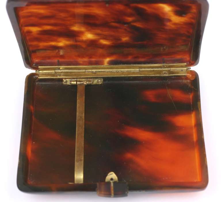 Art Deco Tortoiseshell and Diamond Case In Good Condition In New York, NY