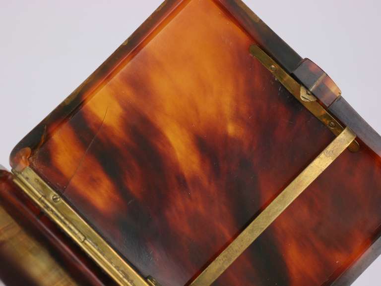 Women's or Men's Art Deco Tortoiseshell and Diamond Case