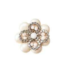 Miriam Haskell Diamante Floriform Brooch 12
