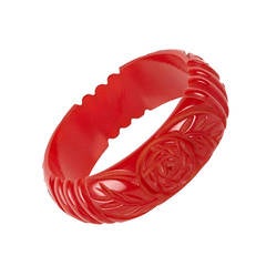 Carved Red Bakelite Bangle 3