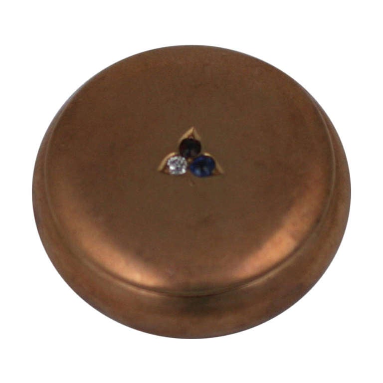 Gold and Gem Set Pill Box