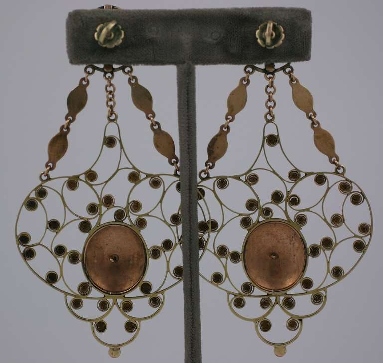 Massive 19th Century Georgian Gold Earrings In Excellent Condition For Sale In New York, NY