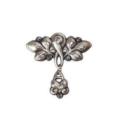 Scandanavian Art Nouveau Moonstone Brooch