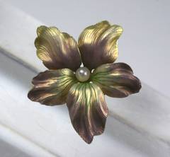 Lovely Art Nouveau Enamel Violet