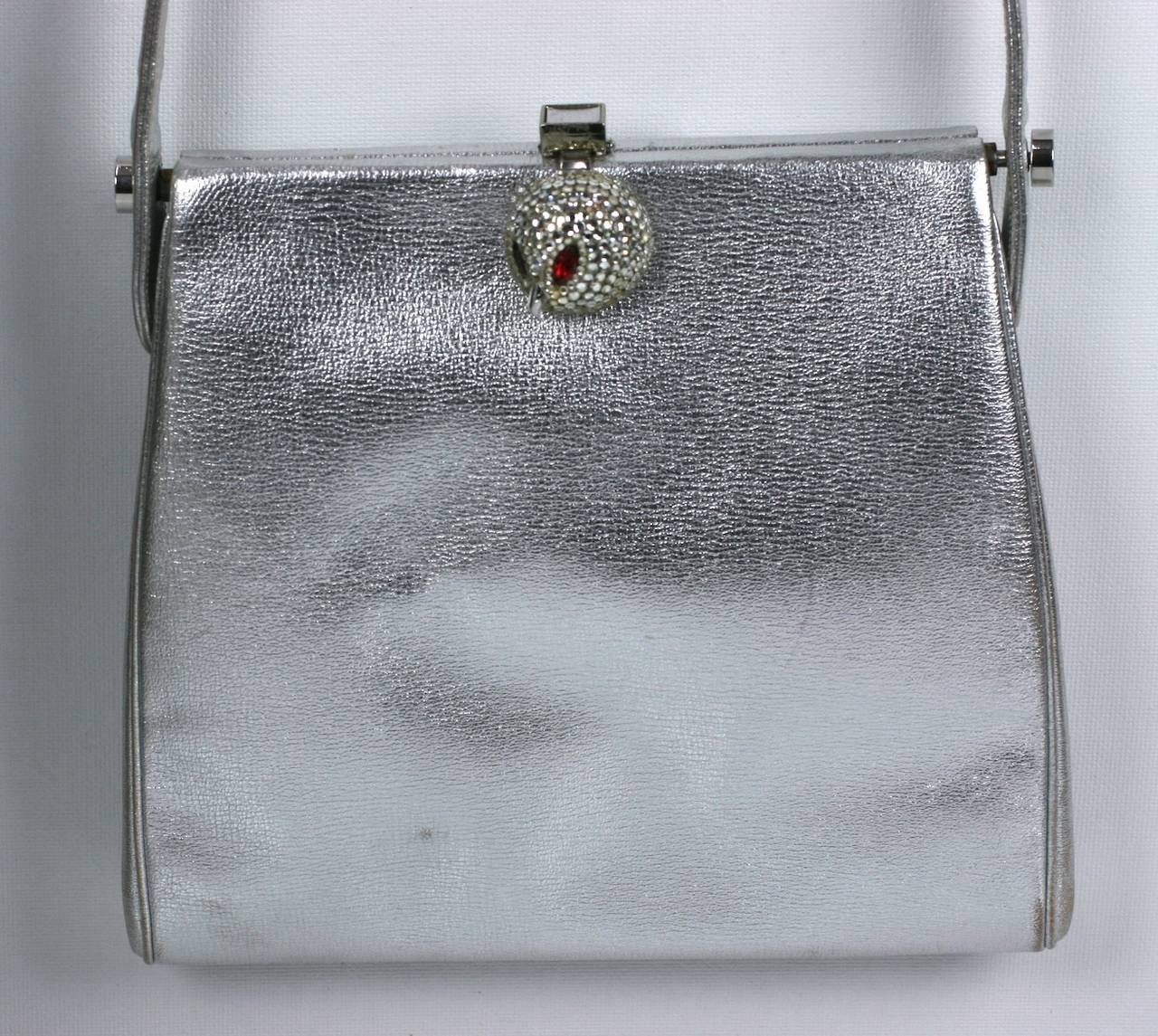 Bolso antiguo búho Judith Leiber Pave Gris en venta