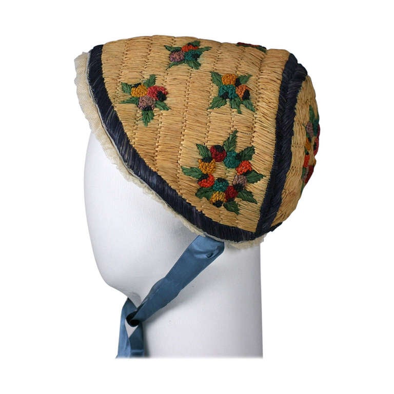 Poiret Directoire Style Raffia Bonnet For Sale at 1stDibs display picture 3