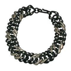 Chunky Black and Silver Curb Link