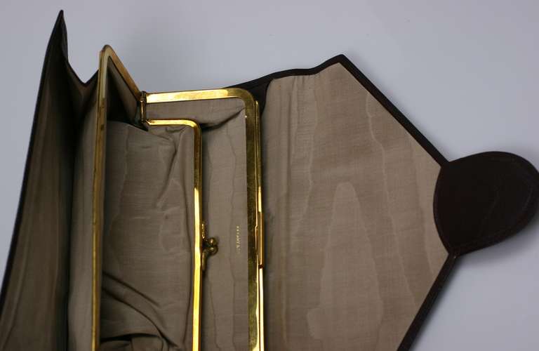 Tiffany Deerskin Deco Clutch In Excellent Condition For Sale In New York, NY